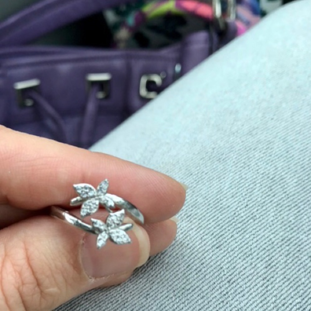 🦋BUTTERFLY💎💙💎RING ADJUSTABLE PERFECT GIFT OPEN - Picture 2 of 8